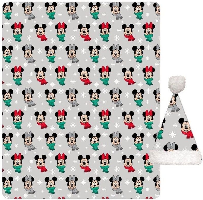 Disney - Fleeceplaid en Muts - Grijs - 100 x 140 cm - Polyester