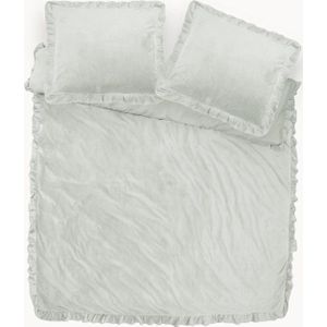 Sleeptime Dekbedovertrek Velvet Ruffles White - 240x220 + 2 kussenslopen 60x70 - Wit