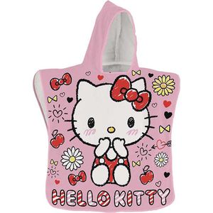 Hello Kitty Poncho, Cute - 50 x 100 cm - Polyester - 50x100 - Roze