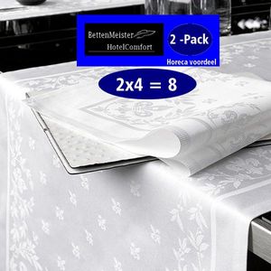 De Witte Lietaer Servetten Lilium 51x51 Cm Katoen Wit 4 Stuks