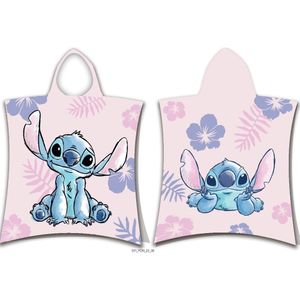 Disney Lilo & Stitch Poncho, Flower - 50 x 115 cm - Katoen - 50x115 - Roze