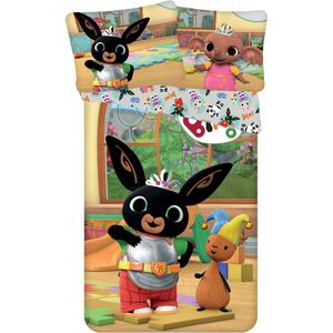 Bing Bunny Dekbedovertrek Flop en Sula - Eenpersoons - 140 X 200 cm - Katoen