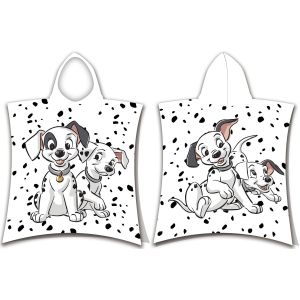 Disney 101 Dalmatiërs Poncho / Badcape Puppies - 50 x 115 cm - Kat en - 50x115 - Wit