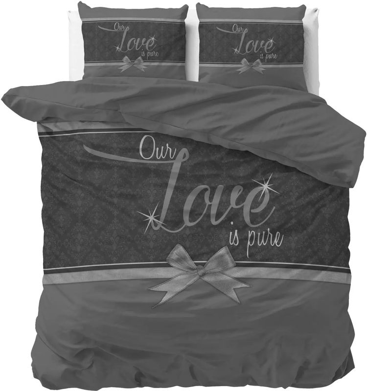 Sleeptime - Pure Love - Dekbedovertrek - Grijs - 140x200x220 + 1 Kussensloop 60x70