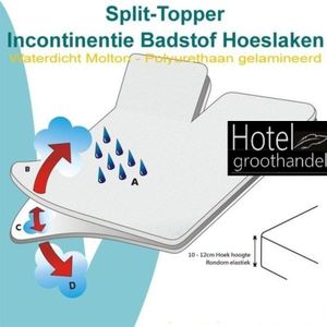 hotelgroothandel.nl Splittopper Molton Waterdicht - Polykat en - 160x200/220/10 - Wit