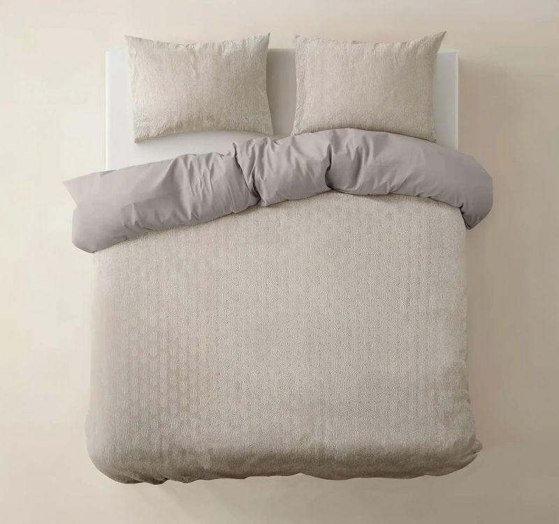 Sleeptime - Flanel Art - Dekbedovertrek - Beige - 200 x 220 cm