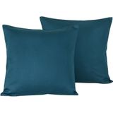 De Witte Lietaer Sierkussensloop Set Olivia Lake Green - 40 x 40 cm - Satijn Katoen