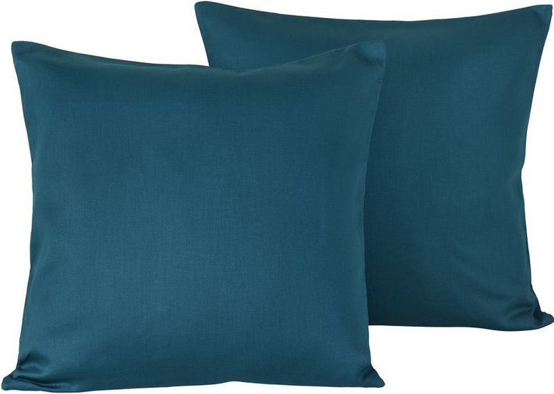 De Witte Lietaer Sierkussensloop Set Olivia Lake Green - 40 x 40 cm - Satijn Katoen