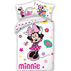 Disney Minnie Mouse Dekbedovertrek, Smile - Eenpersoons - 140 x 200 cm - Katoen