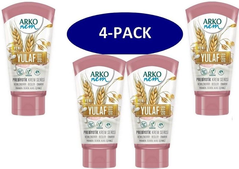 Arko 4-Pack -  Creme Yulaf 60ml (tube) - 60 ml - Overige kleuren