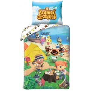 Animal Crossing Dekbedovertrek, Happy Home - Eenpersoons - 140 x 200 cm + 70 x 90 cm - Katoen