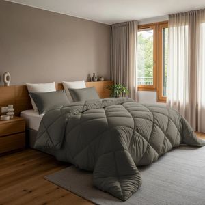 Sleeptime - 2 in 1 Diamant Dekbed - Kaki - Dekbed zonder Overtrek Inclusief Kussenslopen - 200x200