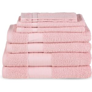 Good morning 8 stuks handd eken set nr.1000 soft-pink - (2x16x22/2x30x55/2x50x100/2x70x140) - 16x22 /30x55/50x100/70x140) - Roze