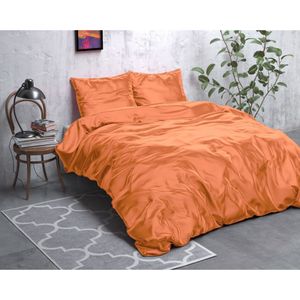 Sleeptime Beauty Skin Care - Dekbedovertrek - Eenpersoons - 140x200/220 + 1 kussensloop 60x70 - Pastel Oranje