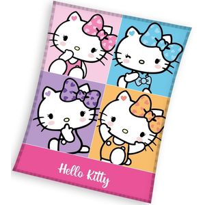 Hello Kitty - Fleeceplaid, Pastel - 130 x 170 cm - Sherpa Fleece