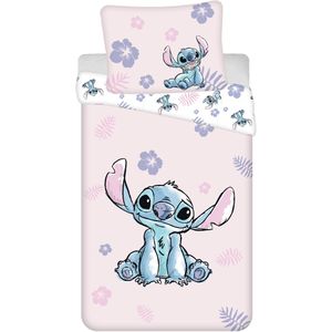 Disney Lilo & Stitch Dekbedovertrek Aloha - Eenpersoons - 140 x 200 cm  - Kat en - 140x200 + 1 kussensloop 70x90 - Roze