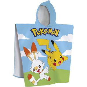 Pokemon - Badcape - Hemelsblauw - 100% Katoen - 60 x 120 cm