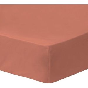 Matt & Rose Hoeslaken Terracotta - Gewassen Katoen - 90x190/200/25 - Bruin