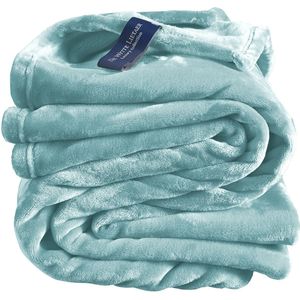 De Witte Lietaer Fleece deken Mineral - 150 x 200 cm - Blauw