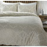 Sleeptime - Glamour Flanel Art Foil - Dekbedovertrek - Creme - 140x200x220 + 1 Kussensloop 60x70