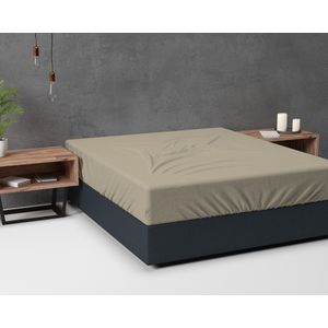 Sleeptime - Flanel Basic Hoeslaken Taupe --180x200/20