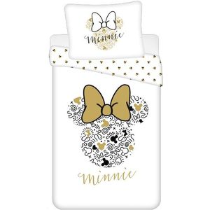 Disney Minnie Mouse Dekbedovertrek Gold - Eenpersoons - 140 x 200 cm - Katoen