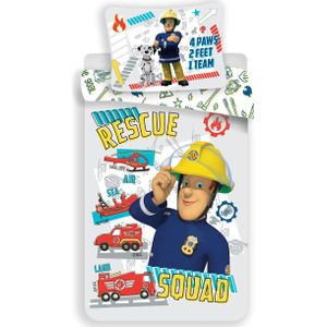 Brandweerman Sam - BABY dekbedovertrek - 100 x 135 cm - katoen --100x135 + 1 kussensloop 40x60
