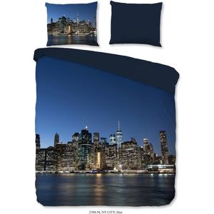 Pure - Dekbedovertrek NY City microfiber nr.2588 blauw --140x200/220 + 1 kussensloop 60x70