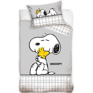 Snoopy - BABY Dekbedovertrek, Love - 100 x 135 cm - Katoen --100x135 + 1 kussensloop 40x60