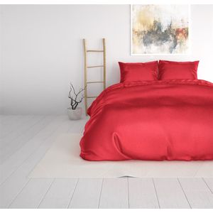 Sleeptime Beauty Skin Care Dekbedovertrek - Eenpersoons - 140x200/220 + 1 kussensloop 60x70 - Rood