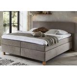 NoLizzz® - Aanbieding! - Boxspring Monaco - Pocketveren/koudschuim + Topmatras - Zand --120x200