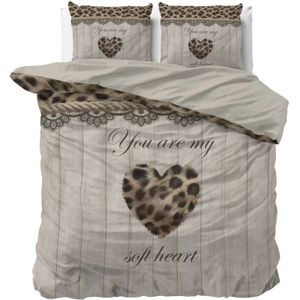 Sleeptime - You Are My Heart - Dekbedovertrek - Zand - 240x200x220 + 2 Kussenslopen 60x70