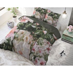 Dreamhouse Flower Fashion Art - Dekbedovertrekset - Lits-Jumeaux - 240x200/220 + 2 kussenslopen 60x70 - Groen