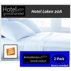 2-Pack Laken Hotels-sWit 100% Katoenen 20A