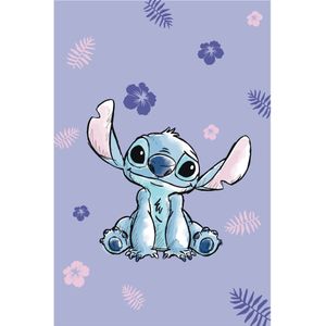 Disney Lilo & Stitch Fleece deken Flower - 100 x 150 cm - Polyester - 100x150 - Paars