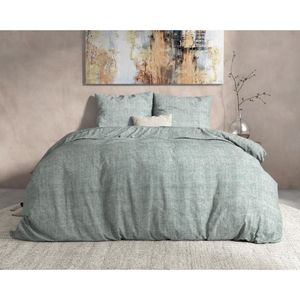 Dreamhouse - Dekbedovertrek Flanel Double Face Taupe/White 140 x 220 --240x220 + 2 kussenslopen 60x70