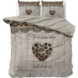 Sleeptime - You Are My Heart - Dekbedovertrek - Zand - 200x200x220 + 2 Kussenslopen 60x70