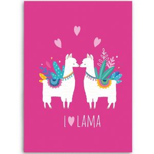 Lama - Fleeceplaid - 130 x 160 cm - Roze
