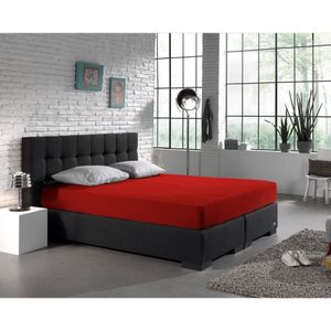 Dreamhouse H eslaken Boxspring, Dubbel Jersey - Rood - 140x200/220/30 - Grijs