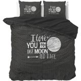 Sleeptime - Dekbedovertrek Moon And Back - Antraciet - 240x200x220 + 2 Kussenslopen 60x70