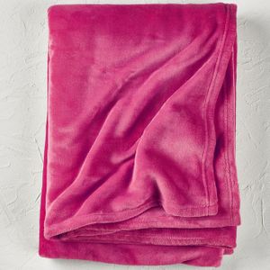 De Witte Lietaer Fleece deken Snuggly Cerise - 150 x 200 cm - Roze - 150x200