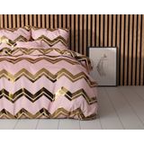 Sleeptime Wave Dekbedovertrek - 240X200/220 + 2 x kussenslopen 60x70 - Roze