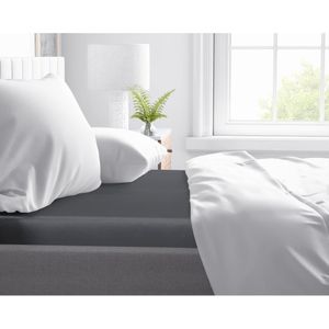 Primaviera Deluxe Satijnen - Topper Hoeslaken - 180 x 200 - Antraciet