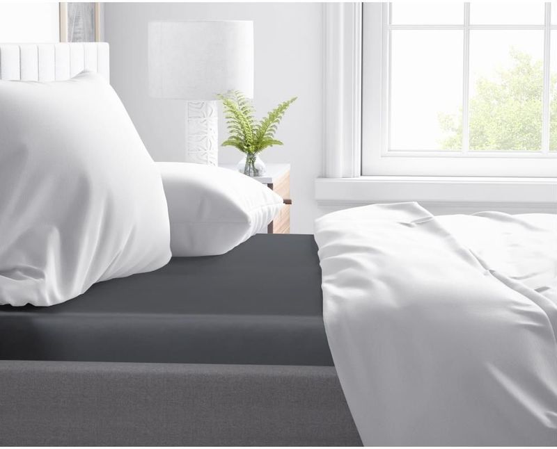 Primaviera Deluxe Satijnen - Topper Hoeslaken - 180 x 200 - Antraciet