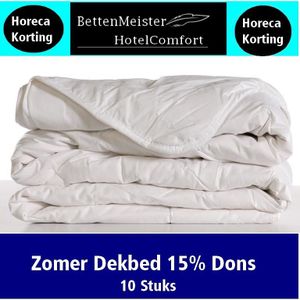 NoLizzz Hotel Zomer Dekbed - 15% Dons- Klasse 4 -  Per 10 Stuks in Dekbedtas - 240x220 - Wit