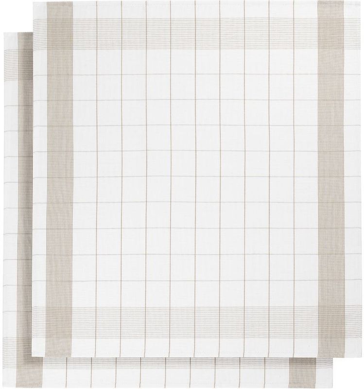 De Witte Lietaer - Theedoek Mixte - Bruin - Katoen/Linnen - 2 Stuks