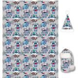 Disney - Lilo & Stitch - Fleeceplaid - Grijs - 100 x 140 cm - Inclusief Muts