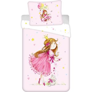 Princess Dekbedovertrek Fairy - Eenpersoons - 140 x 200 cm  - Kat en - 140x200 + 1 kussensloop 70x90 - Roze