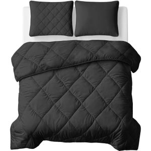 Sleeptime Lazy Dekbed Uni Zwart - Met Kussensloop/Kussenslopen - 200x200