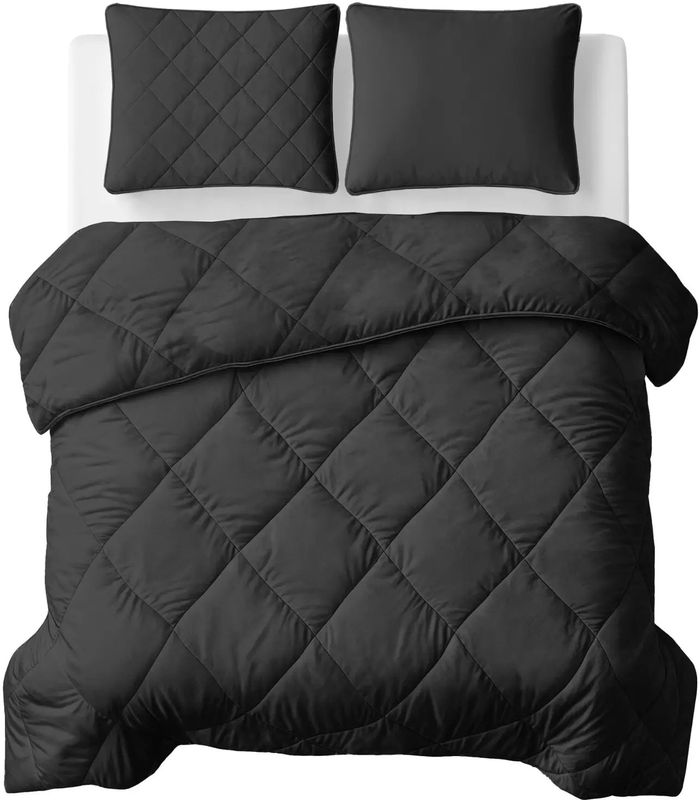 Sleeptime Lazy Dekbed Uni Zwart - Met Kussensloop/Kussenslopen - 200x200